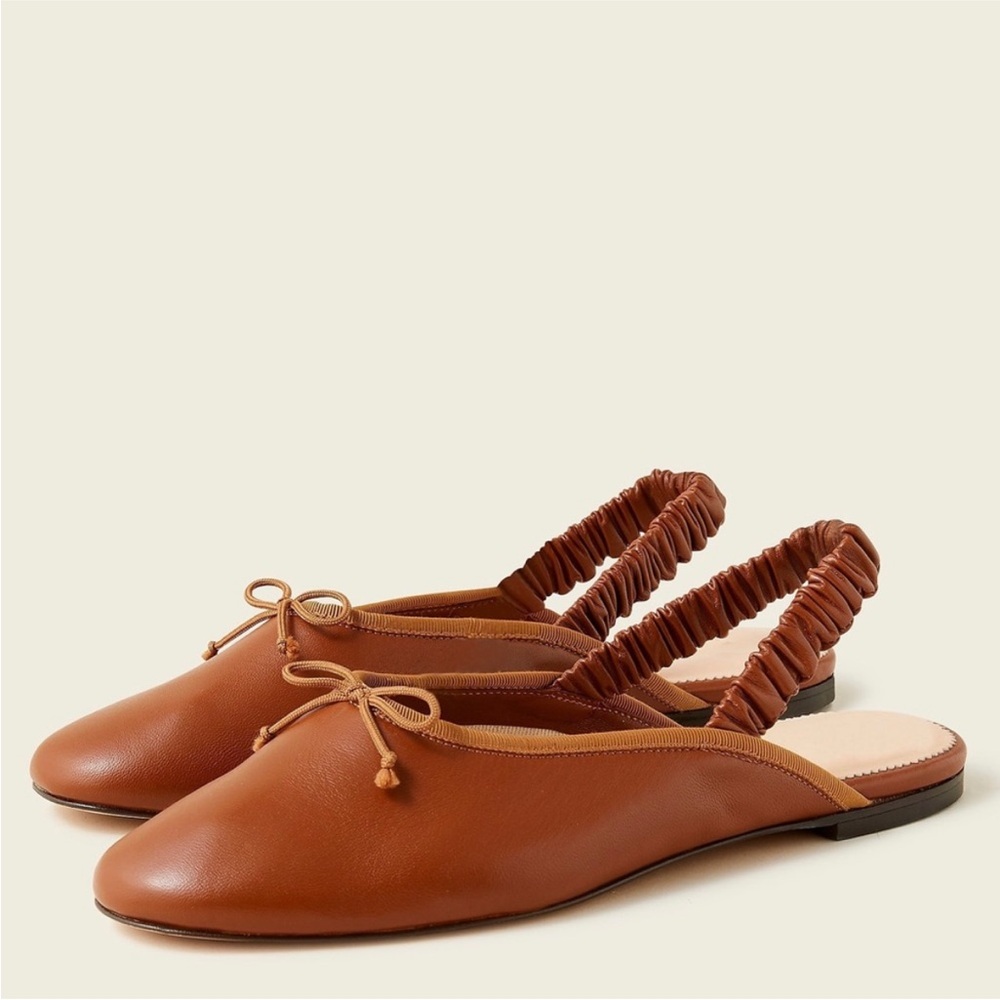 🆕{J. CREW} Zoe Leather Ballet  Slingback Flat Sandals